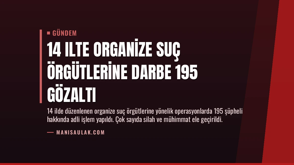 14 Ilte Organize Suç Örgütlerine Darbe 195 Gözaltı