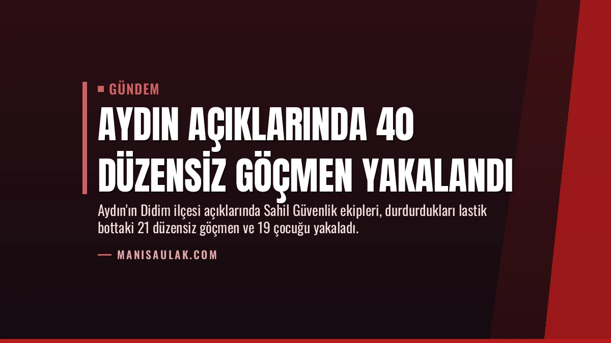 Aydın Açıklarında 40 Düzensiz Göçmen Yakalandı