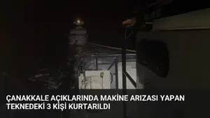 Çanakkale Açıklarında Makine Arızası Yapan Teknedeki 3 Kişi Kurtarıldı