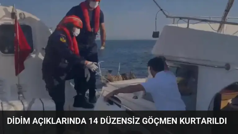Didim açıklarında 14 düzensiz göçmen kurtarıldı