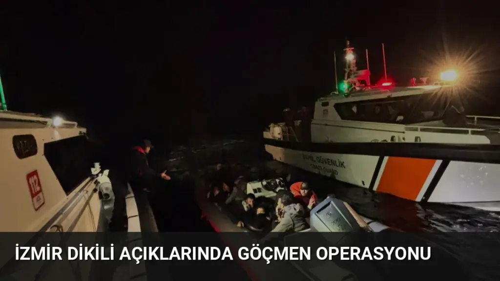 İzmir Dikili açıklarında göçmen operasyonu