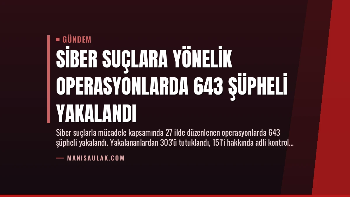 Siber Suçlara Yönelik Operasyonlarda 643 Şüpheli Yakalandı