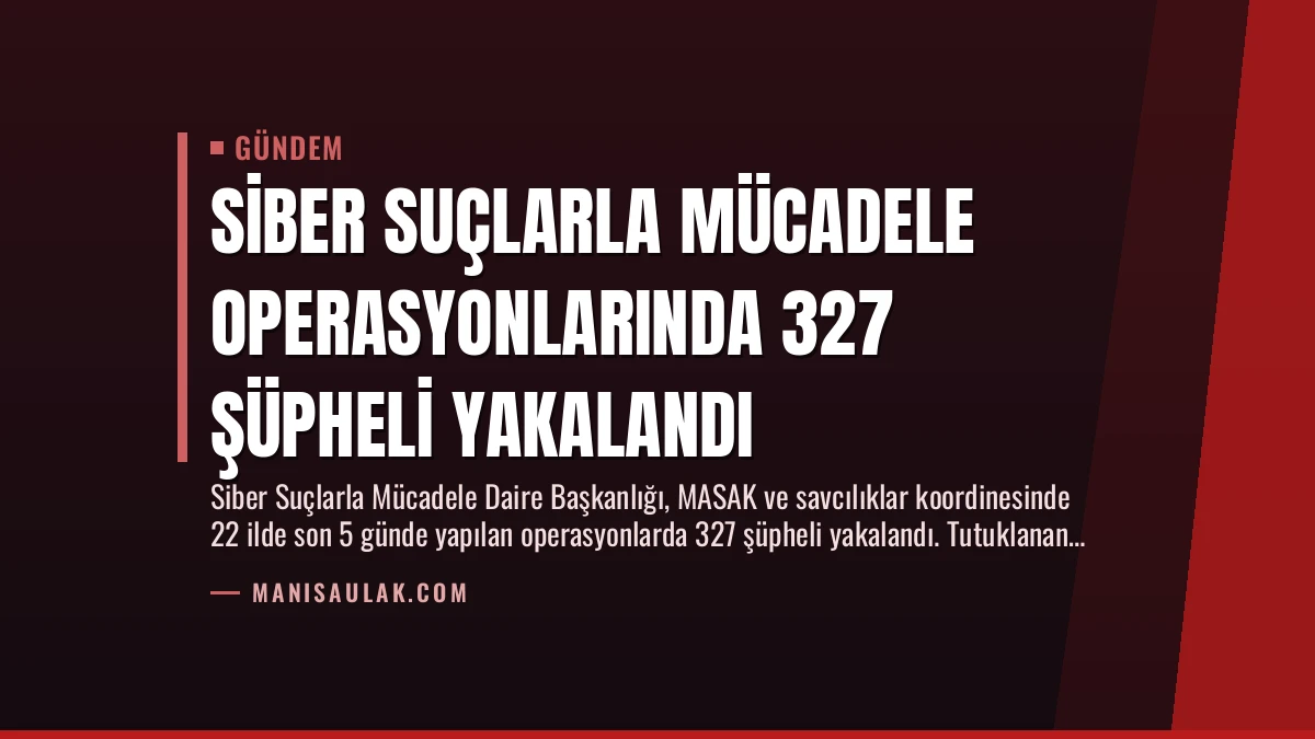 Siber Suçlarla Mücadele Operasyonlarında 327 Şüpheli Yakalandı