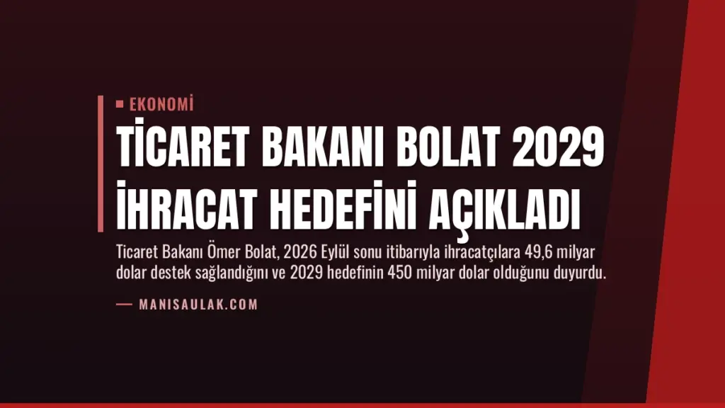 Ticaret Bakanı Bolat 2029 İhracat Hedefini Açıkladı