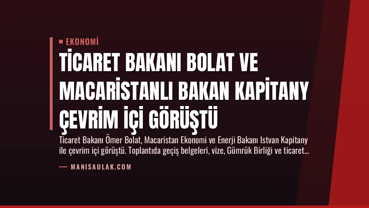 Ticaret Bakanı Bolat ve Macaristanlı Bakan Kapitany Çevrim İçi Görüştü