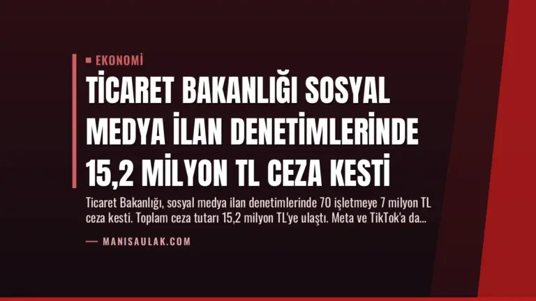 Ticaret Bakanlığı Sosyal Medya İlan Denetimlerinde 15,2 Milyon TL Ceza Kesti