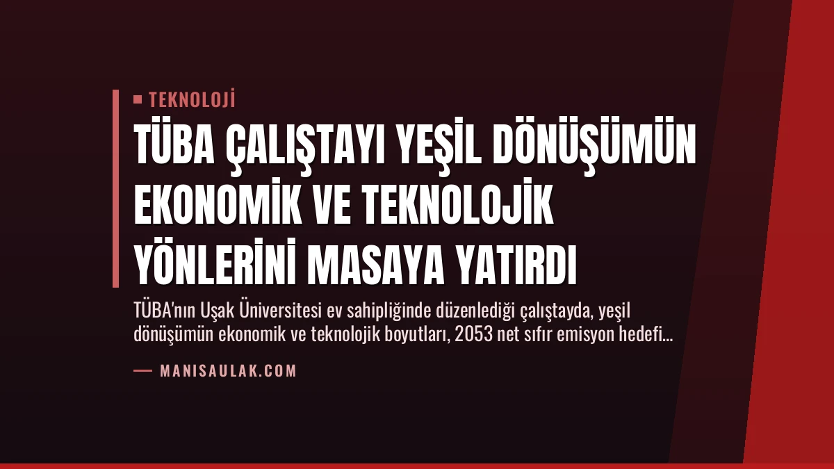 TÜBA Çalıştayı Yeşil Dönüşümün Ekonomik ve Teknolojik Yönlerini Masaya Yatırdı