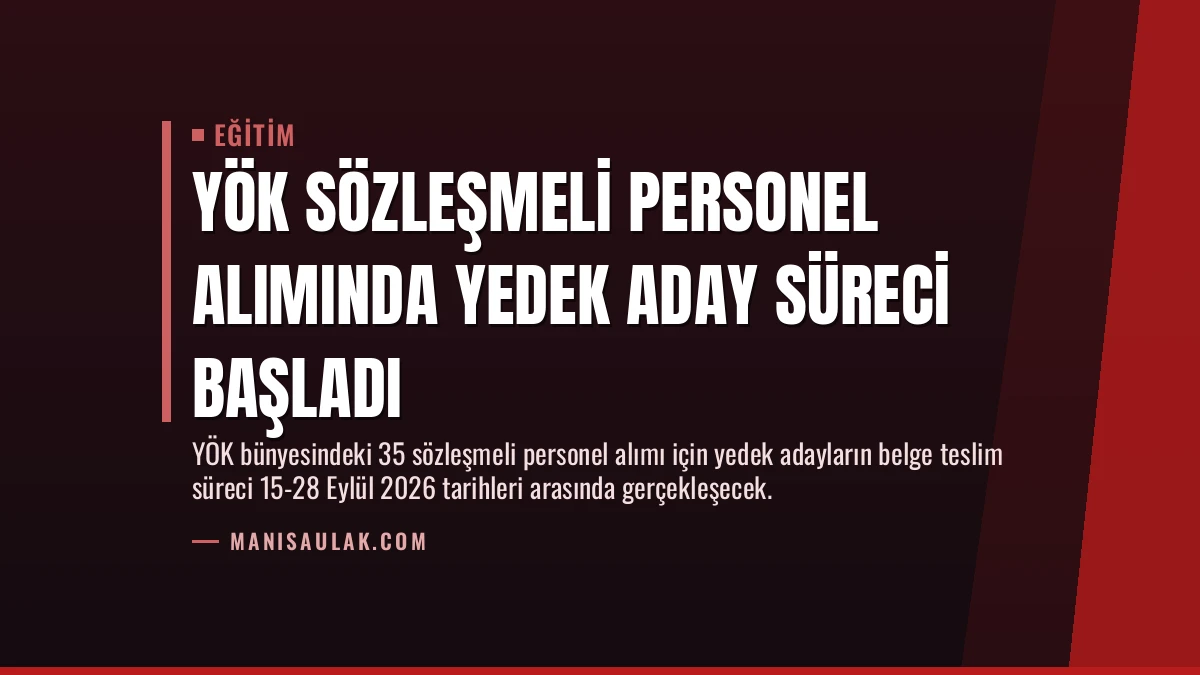 YÖK Sözleşmeli Personel Alımında Yedek Aday Süreci Başladı